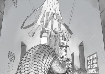 cubepome illustrazione e storytelling di tanabata, un serpente celeste entra da tenoha