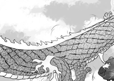 cubepome illustrazione e storytelling di kodomo no hi, coniglietti e dragone web comic