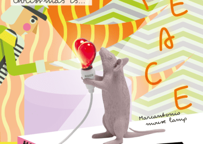 cubepome illustrazione e storytelling di un post di Natale con un topo Seletti