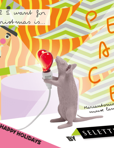 cubepome illustrazione e storytelling di un post di Natale con un topo Seletti